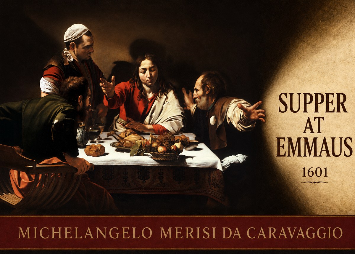 Michelangelo Merisi da Caravaggio Supper at Emmaus No4 - Juliste