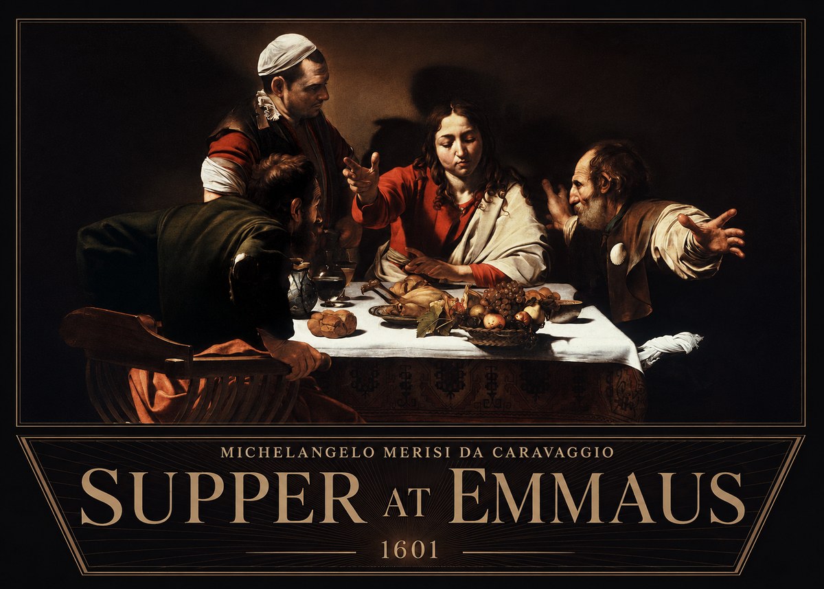 Michelangelo Merisi da Caravaggio Supper at Emmaus No6 - Juliste