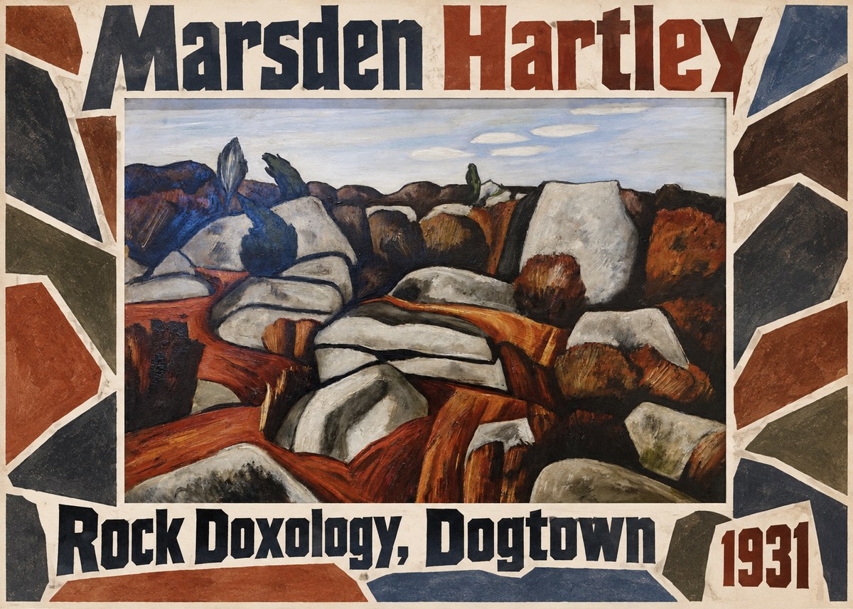 Marsden Hartley Rock Doxology, Dogtown No1 - Juliste