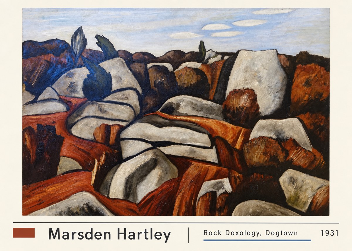 Marsden Hartley Rock Doxology, Dogtown No2 - Juliste