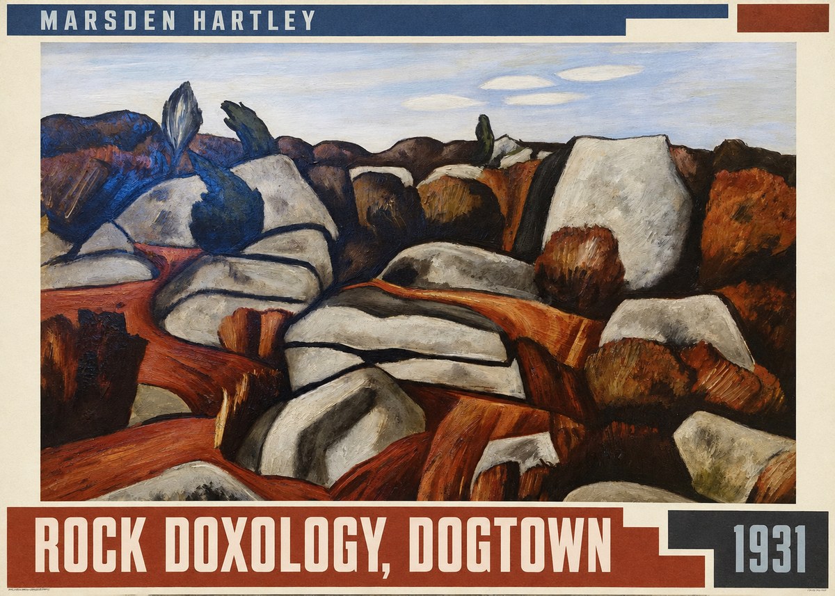 Marsden Hartley Rock Doxology, Dogtown No5 - Juliste