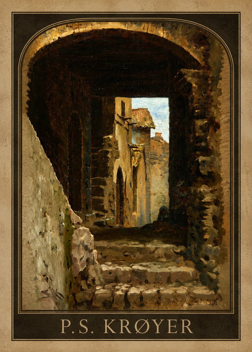 P.S. Krøyer Archway in an Italian Street No1 - Juliste