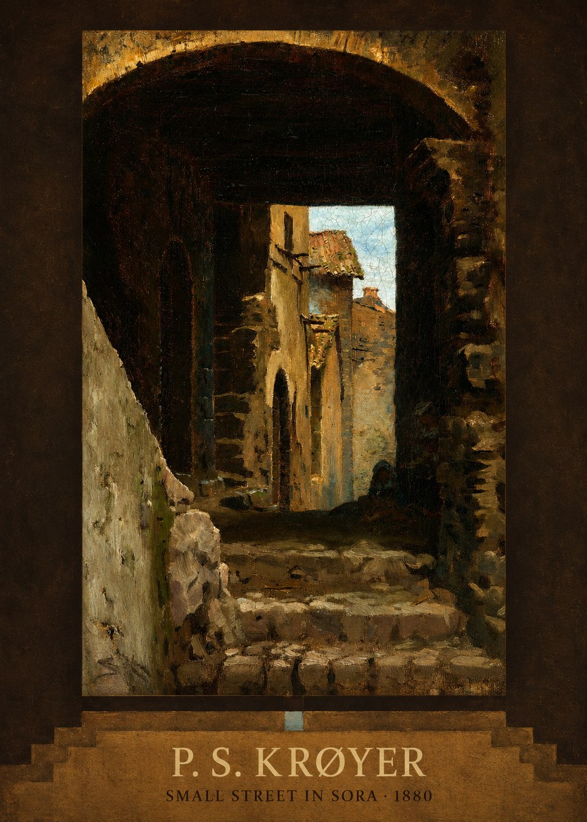 P.S. Krøyer Archway in an Italian Street No5 - Juliste