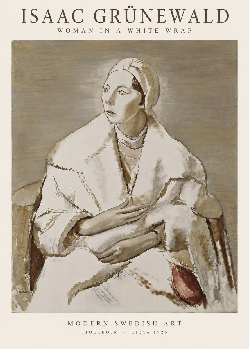 Isaac Grünewald Woman in a White Wrap No1 - Juliste