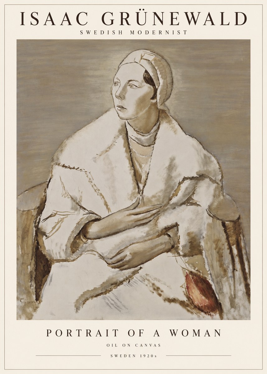Isaac Grünewald Woman in a White Wrap No3 - Juliste