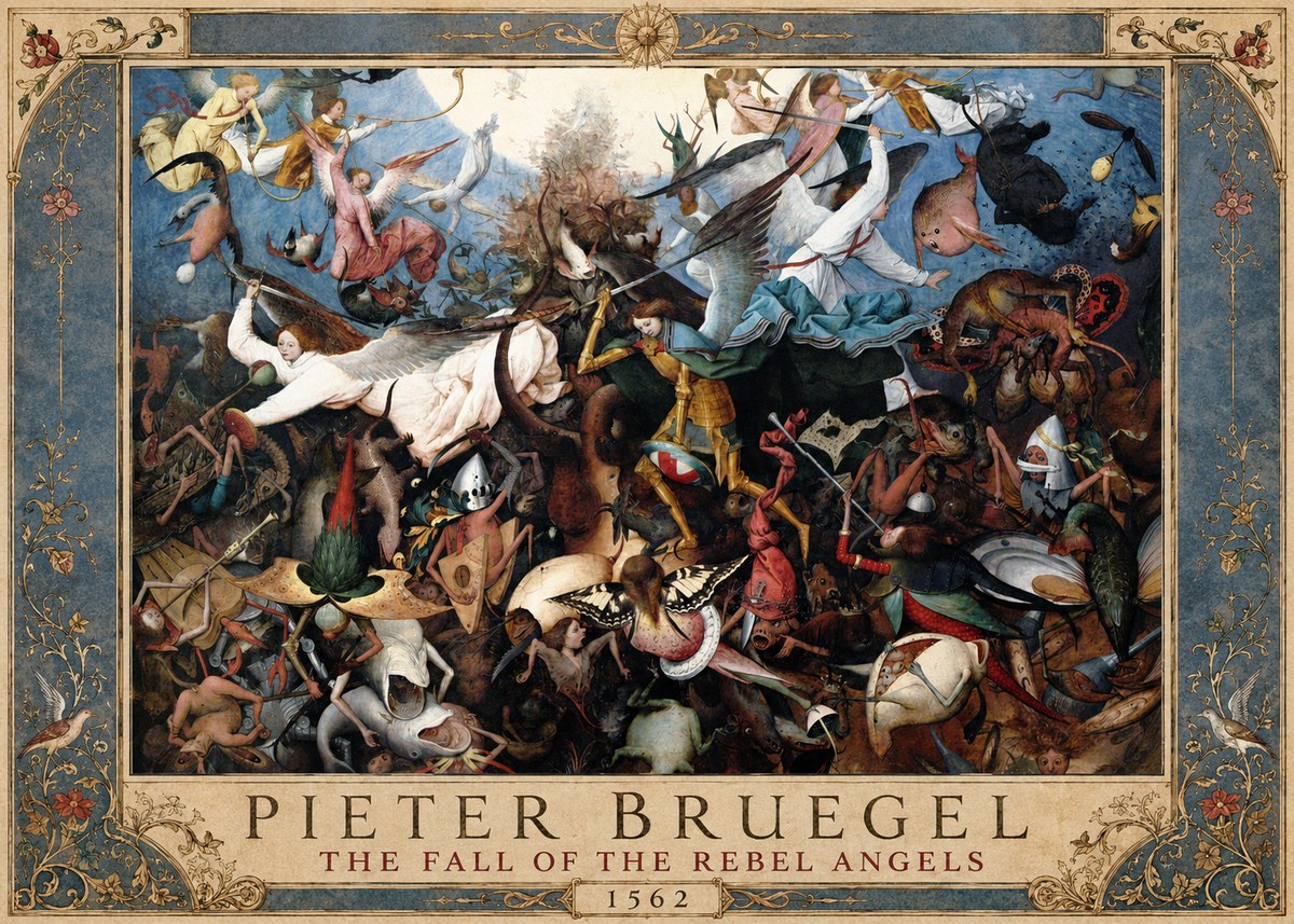 Pieter Bruegel The Fall of the Rebel Angels I No1 - Juliste
