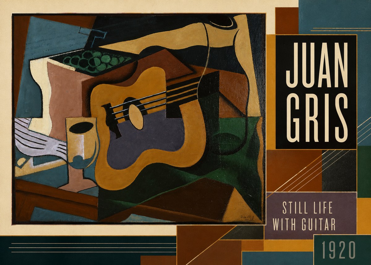 Juan Gris Still Life with Guitar No3 - Juliste