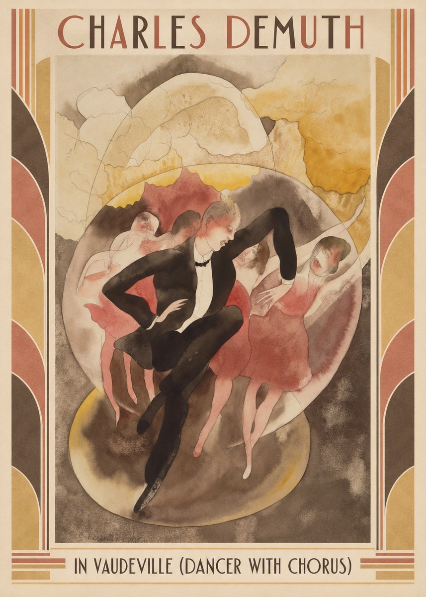 Charles Demuth In Vaudeville (Dancer with Chorus) No1 - Juliste