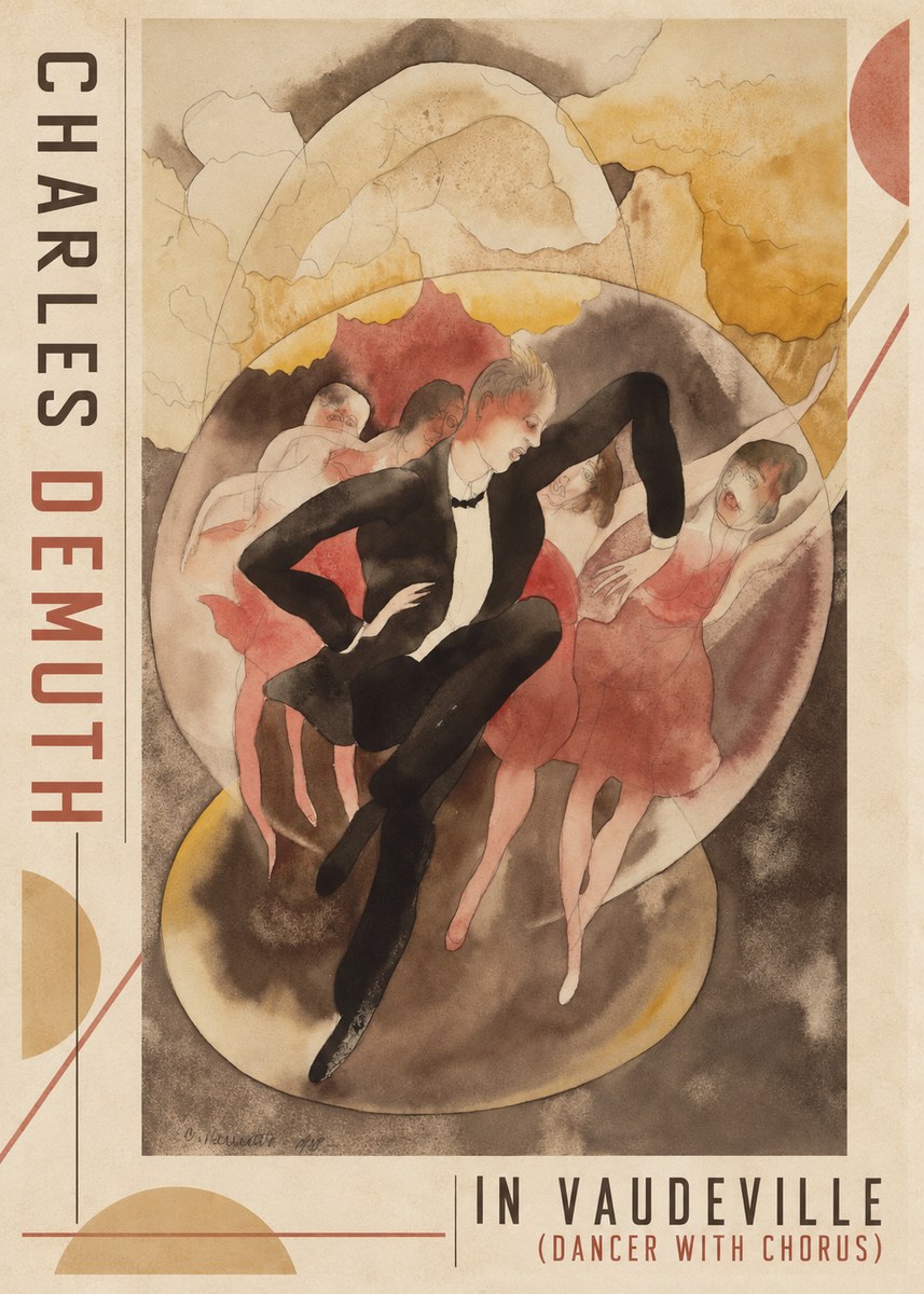 Charles Demuth In Vaudeville (Dancer with Chorus) No2 - Juliste