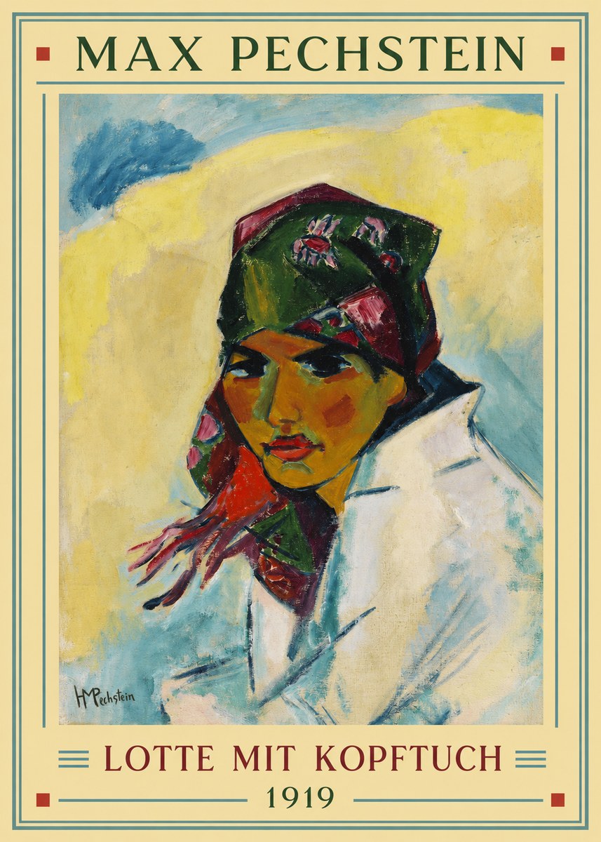 Max Pechstein Lotte Mit Kopftuch 1919 No2 - Juliste