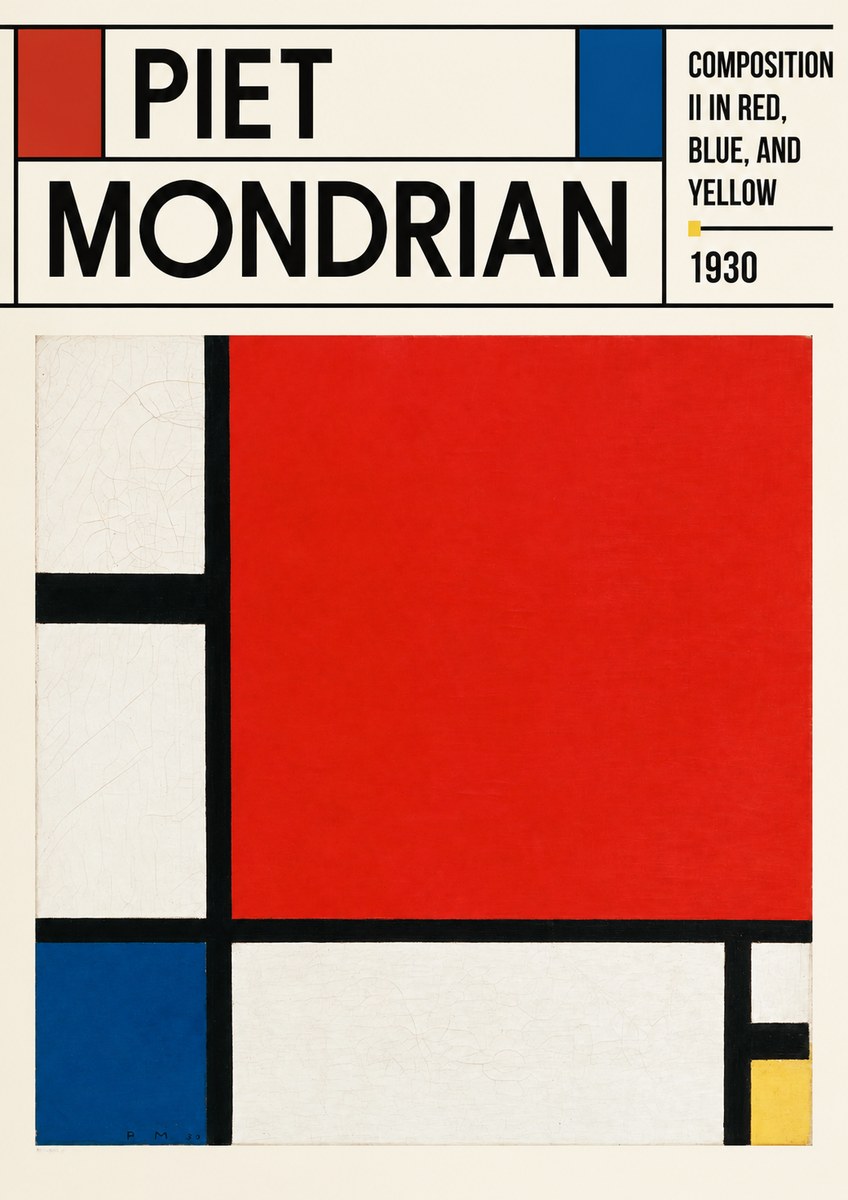 Piet Mondrian Composition Ii in Red, Blue, and Yellow No3 - Juliste