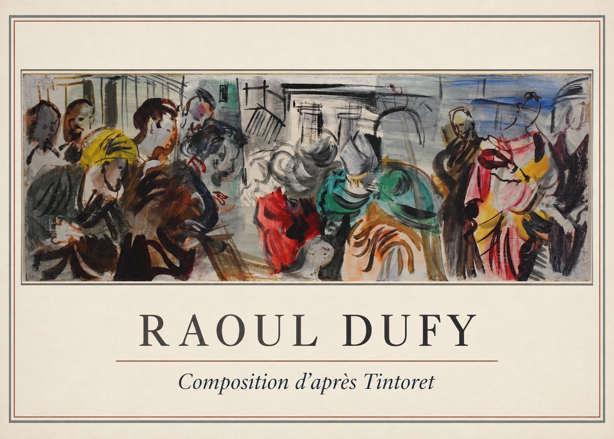 Raoul Dufy Composition D'après Tintoret No1 - Juliste