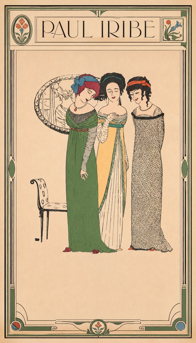 Paul Iribe Three Women in Fashion No1 - Juliste