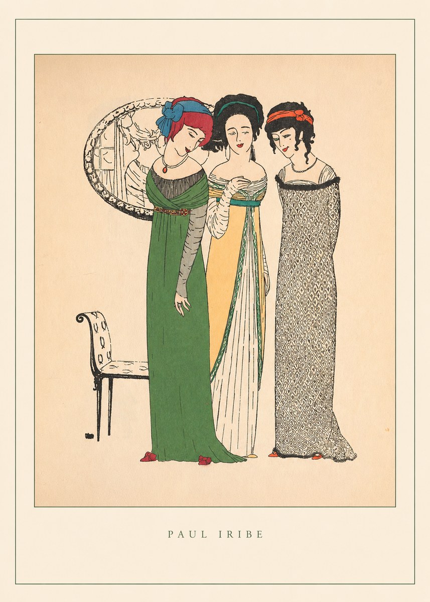 Paul Iribe Three Women in Fashion No4 - Juliste