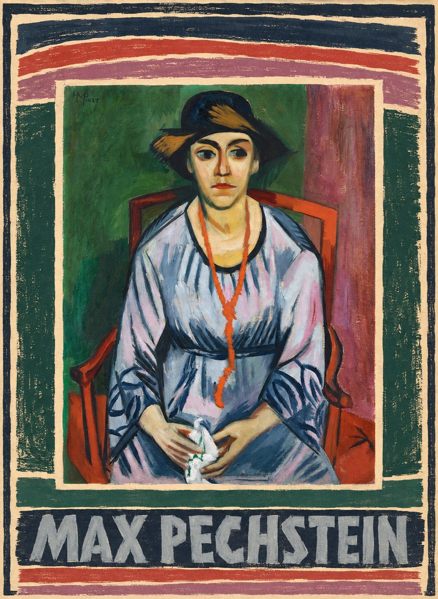 Max Pechstein Seated Woman with Hat No3 - Juliste