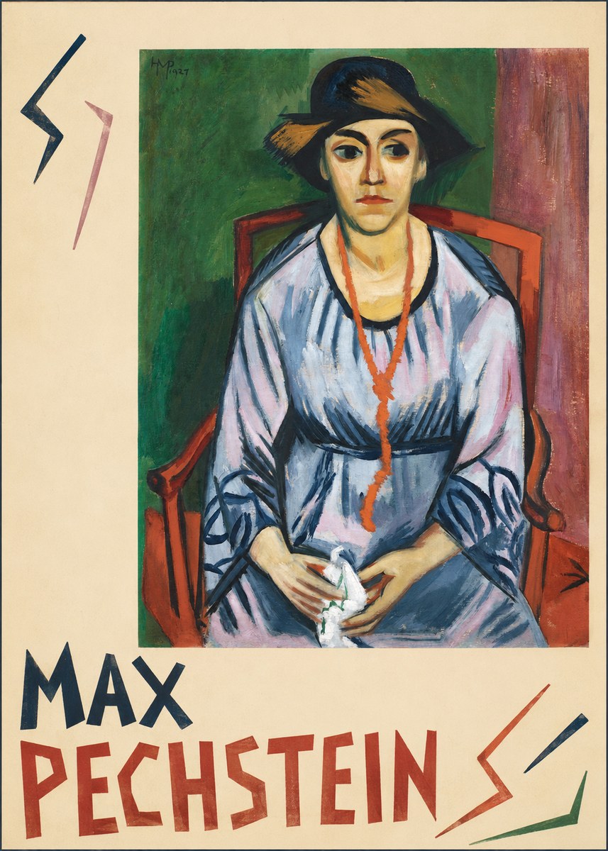 Max Pechstein Seated Woman with Hat No4 - Juliste