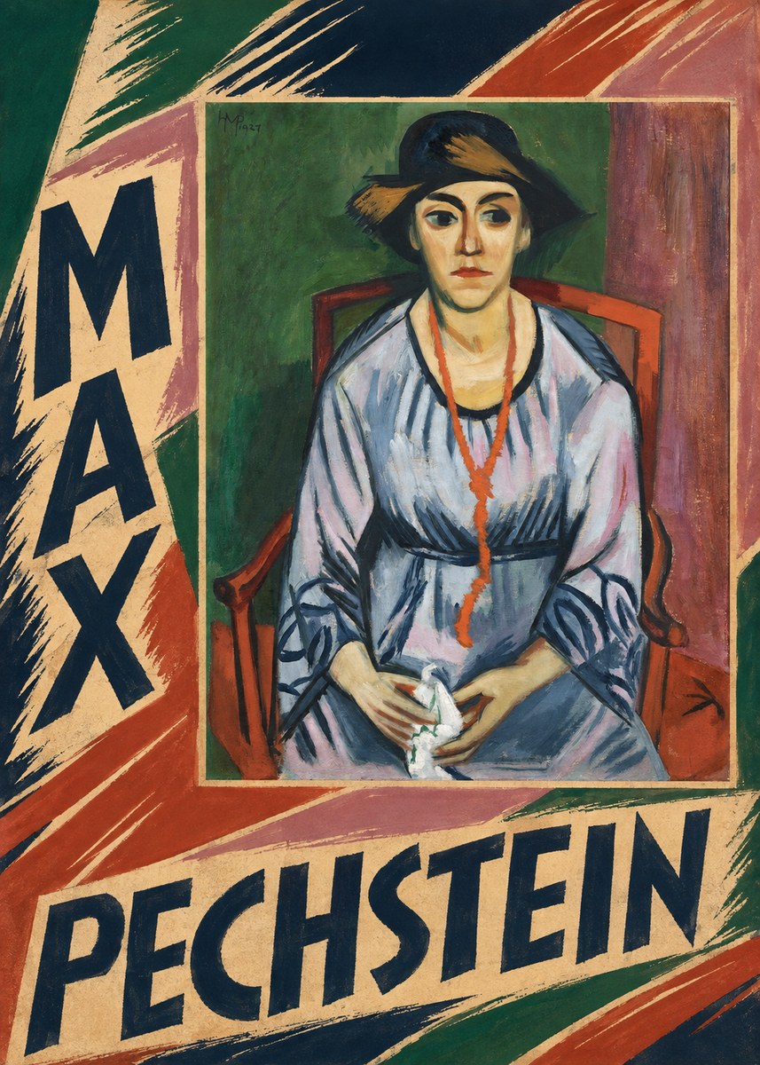 Max Pechstein Seated Woman with Hat No6 - Juliste