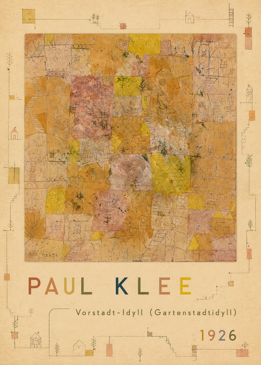 Paul Klee Vorstadt-idyll (Gartenstadtidyll) No6 - Juliste