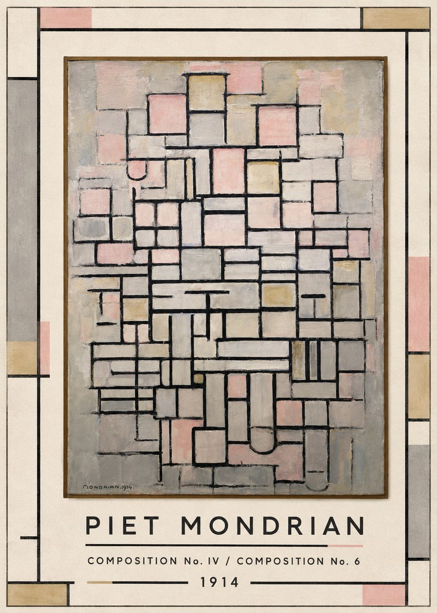 Piet Mondrian Composition No. Iv / Composition No. 6 No1 - Juliste