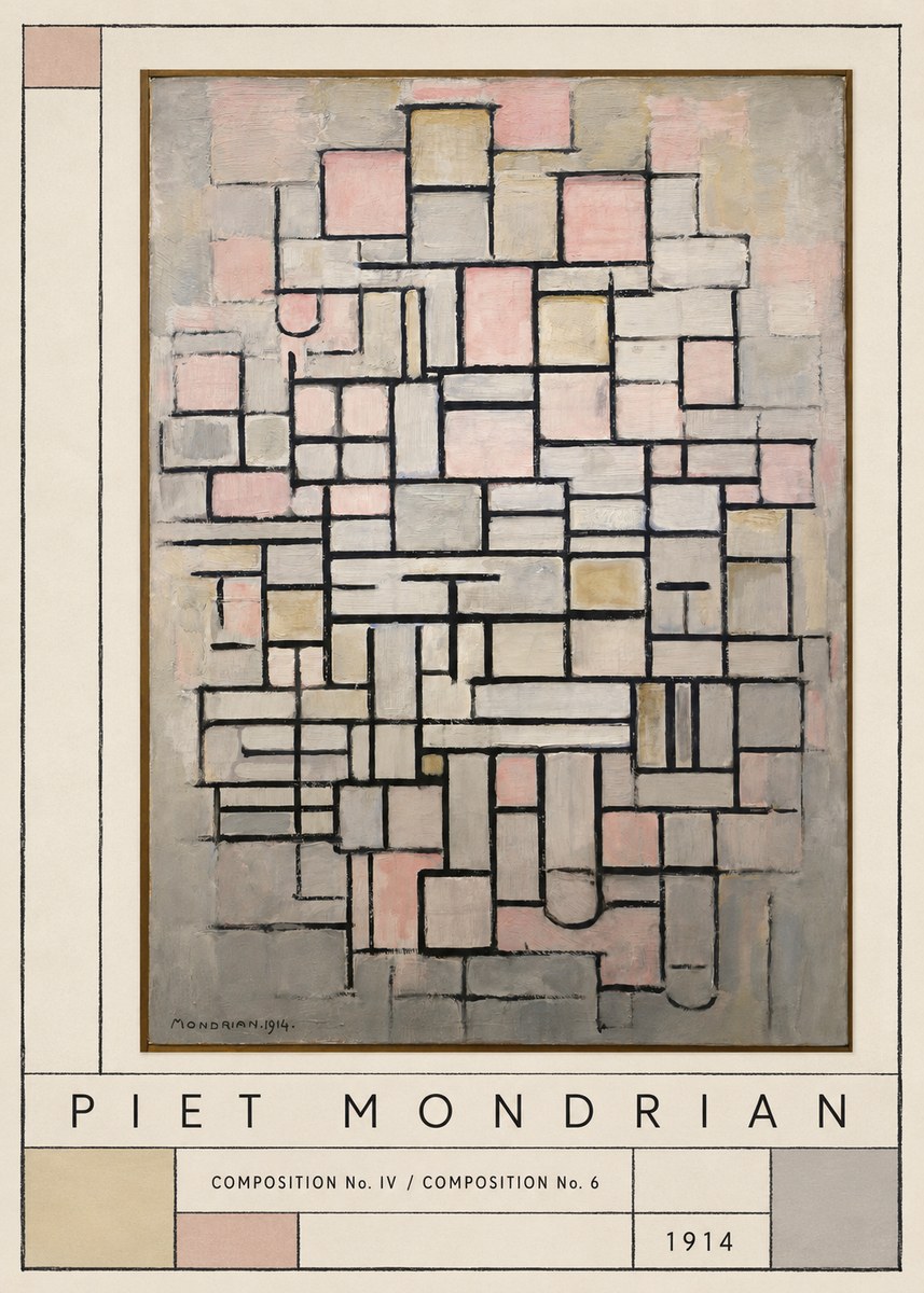 Piet Mondrian Composition No. Iv / Composition No. 6 No3 - Juliste
