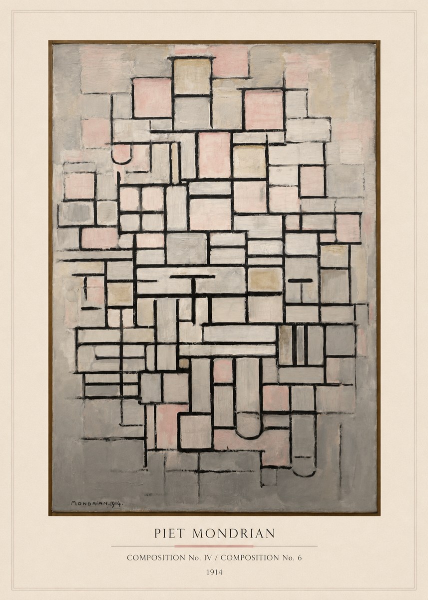 Piet Mondrian Composition No. Iv / Composition No. 6 No5 - Juliste