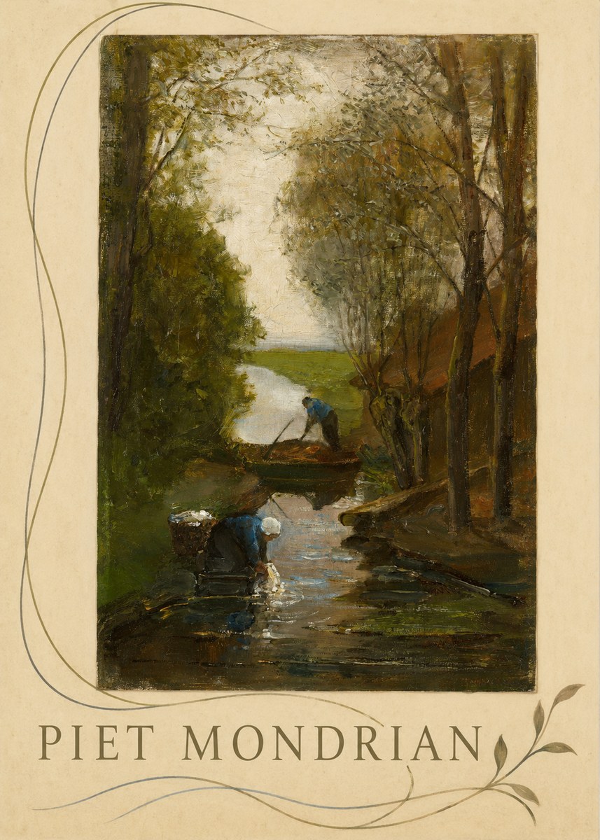 Piet Mondrian Washday on the Canal No6 - Juliste