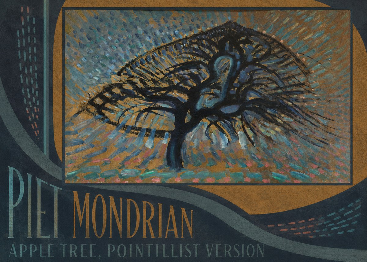 Piet Mondrian Apple Tree, Pointillist Version No3 - Juliste