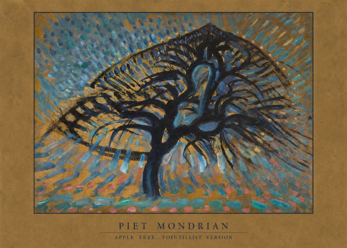 Piet Mondrian Apple Tree, Pointillist Version No6 - Juliste