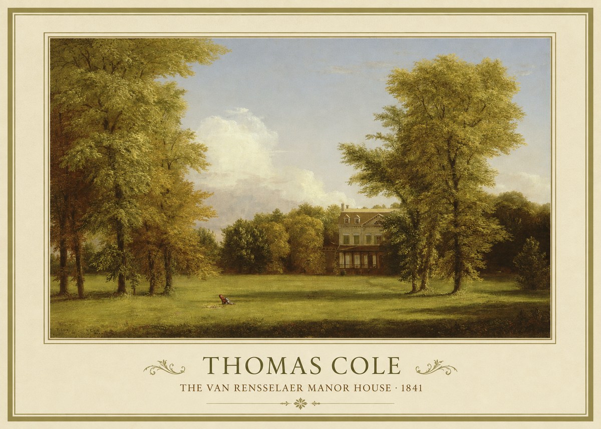 Thomas Cole The Van Rensselaer Manor House - 1841 No1 - Juliste