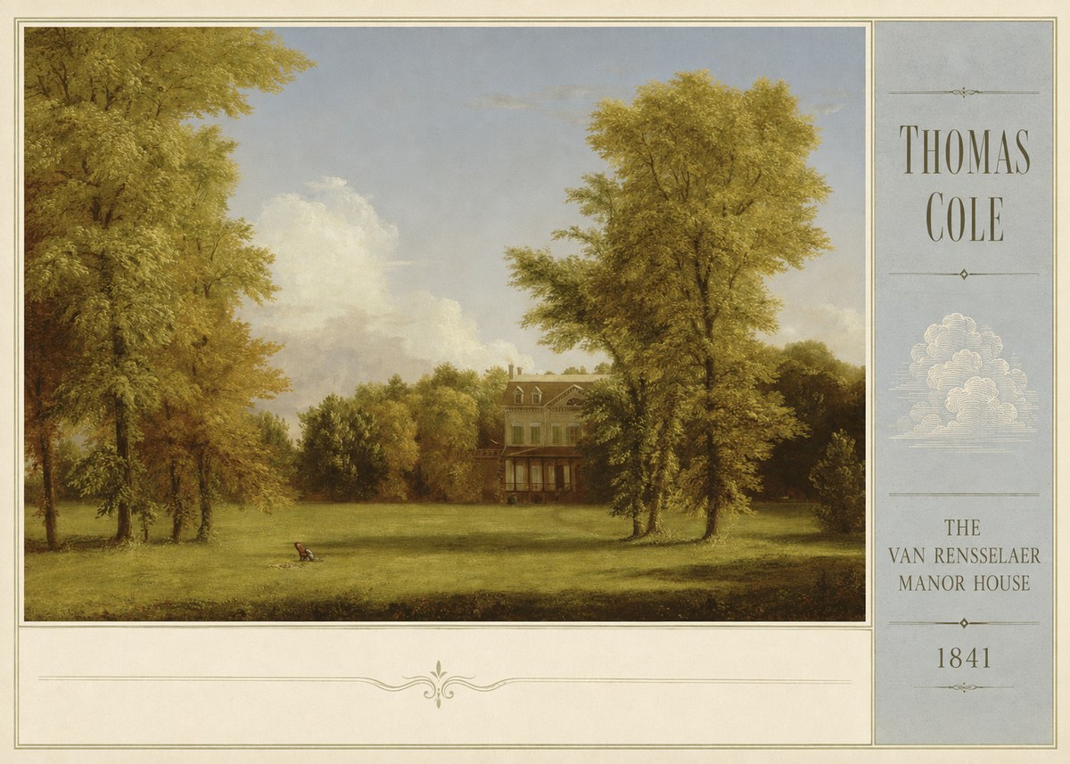 Thomas Cole The Van Rensselaer Manor House - 1841 No5 - Juliste