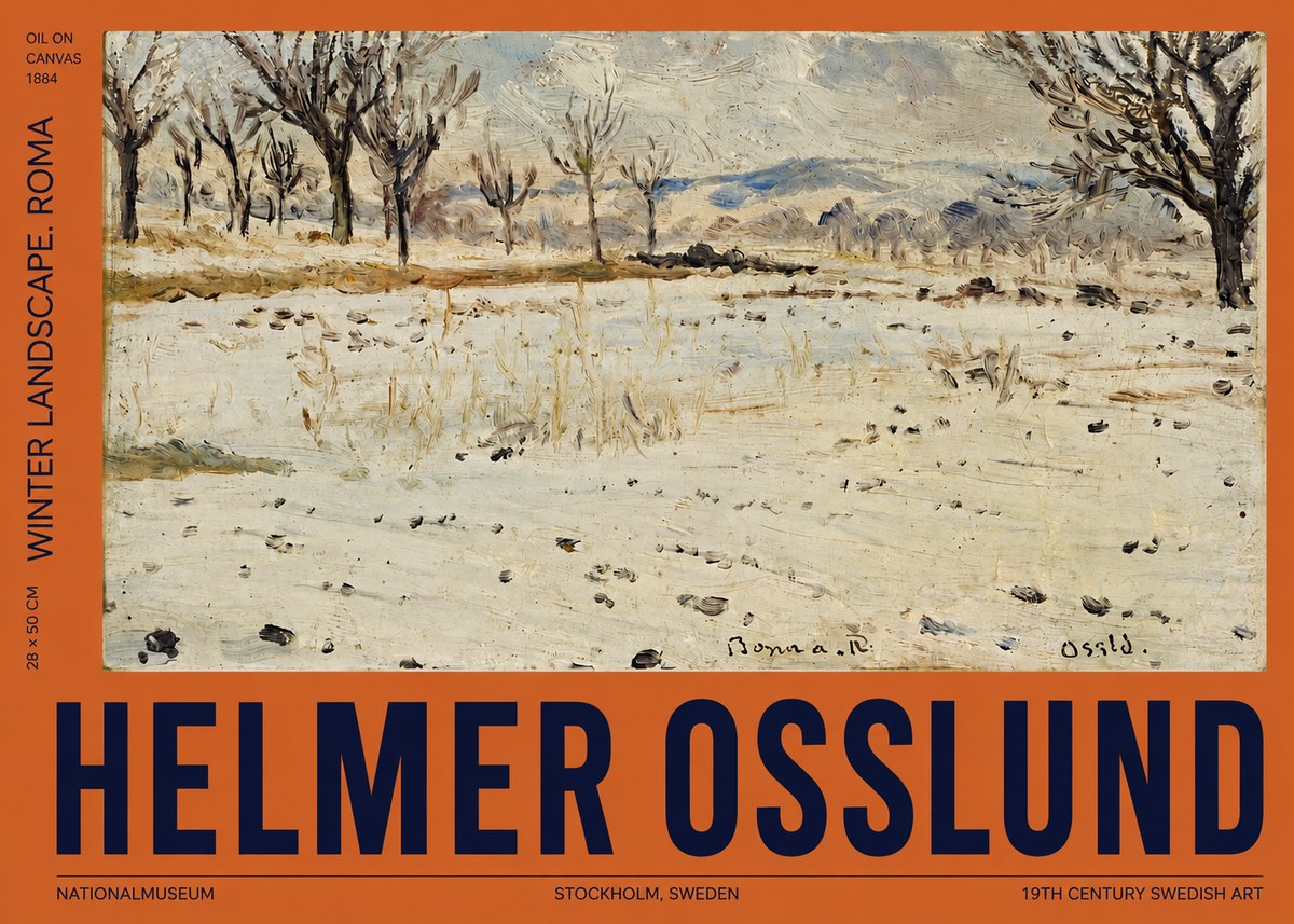 Helmer Osslund Winter Landscape. Roma No2 - Juliste