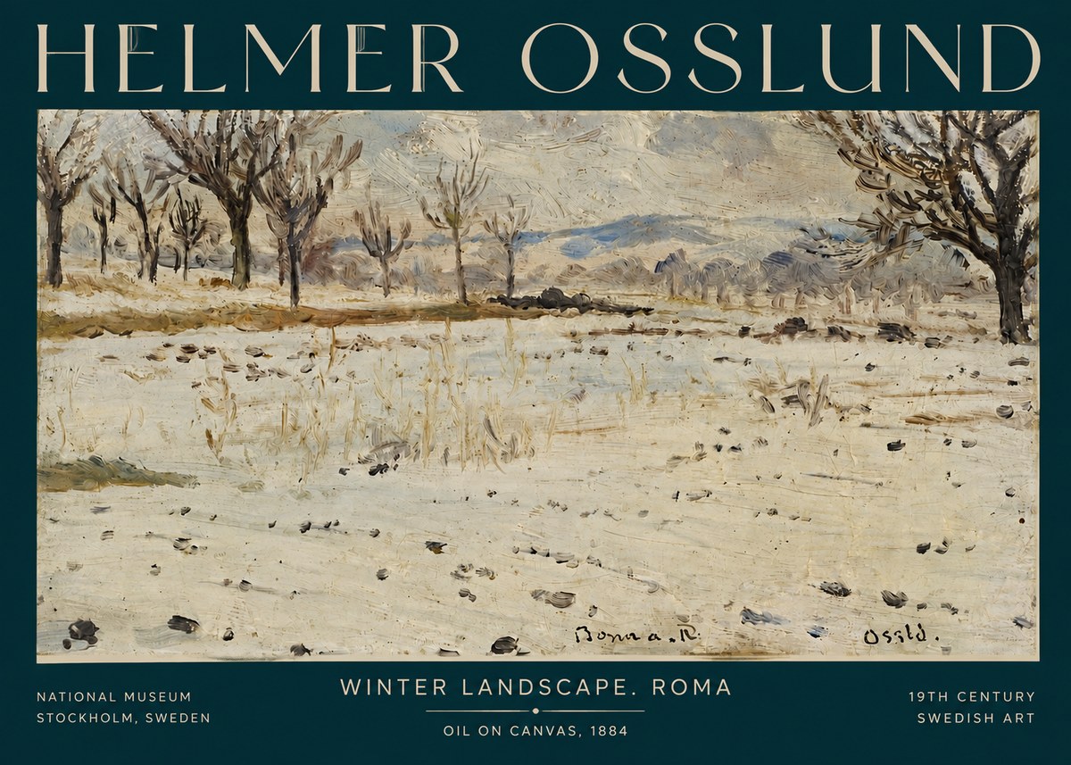 Helmer Osslund Winter Landscape. Roma No3 - Juliste