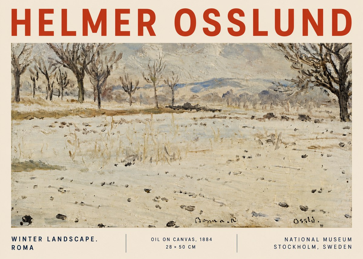 Helmer Osslund Winter Landscape. Roma No4 - Juliste