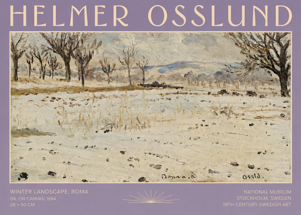 Helmer Osslund Winter Landscape. Roma No5 - Juliste