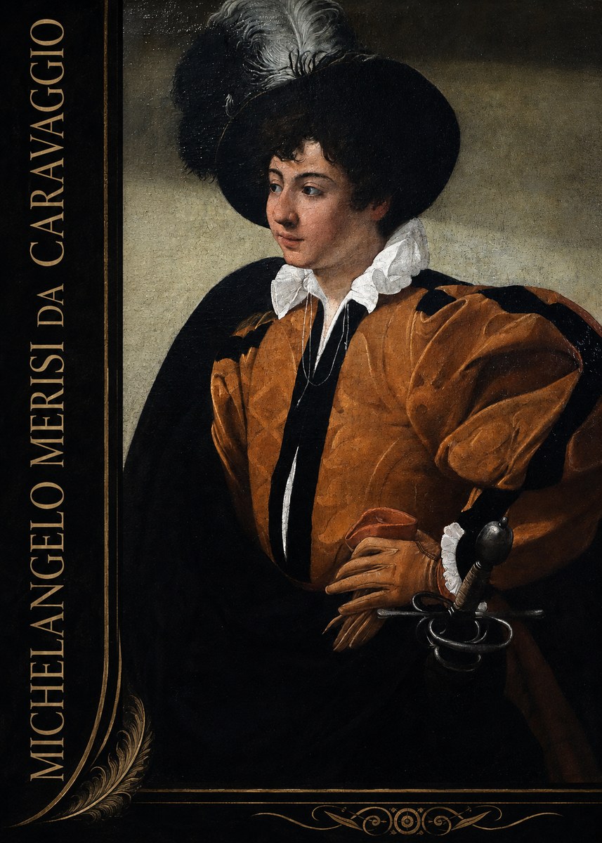 Michelangelo Merisi da Caravaggio Young Man with a Plumed Hat No2 - Juliste