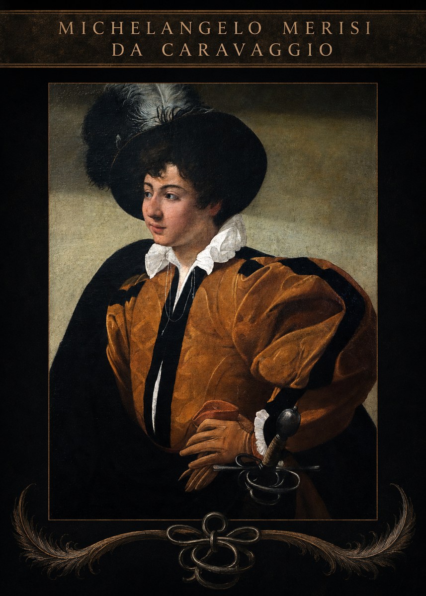 Michelangelo Merisi da Caravaggio Young Man with a Plumed Hat No4 - Juliste