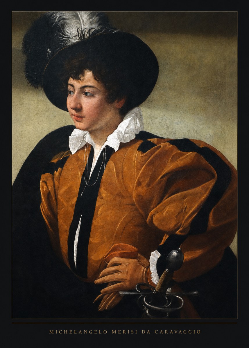Michelangelo Merisi da Caravaggio Young Man with a Plumed Hat No6 - Juliste