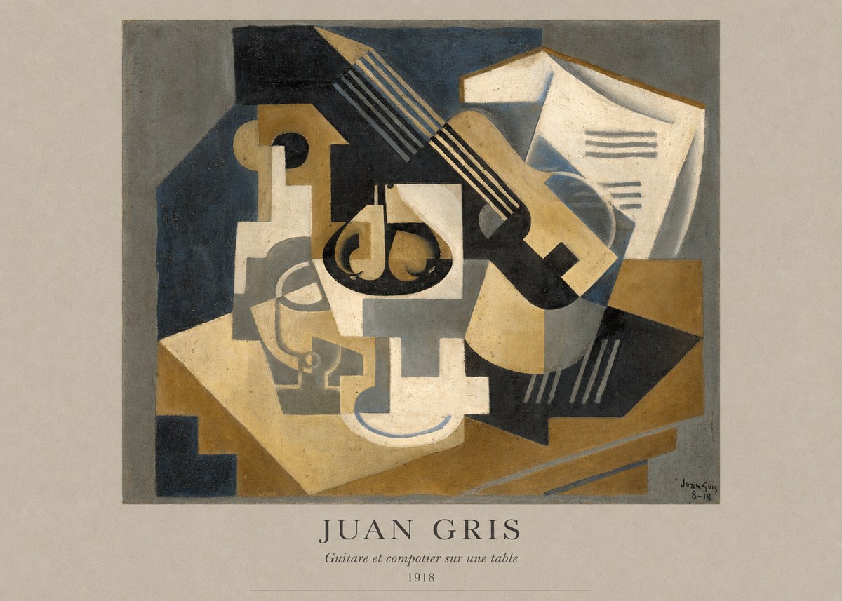 Juan Gris Guitare Et Compotier Sur Une Table No4 - Juliste