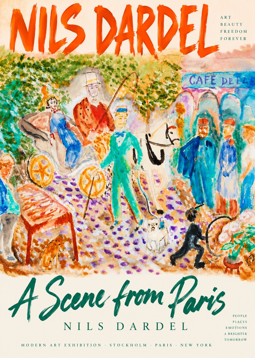 Nils Dardel A Scene from Paris No4 - Juliste
