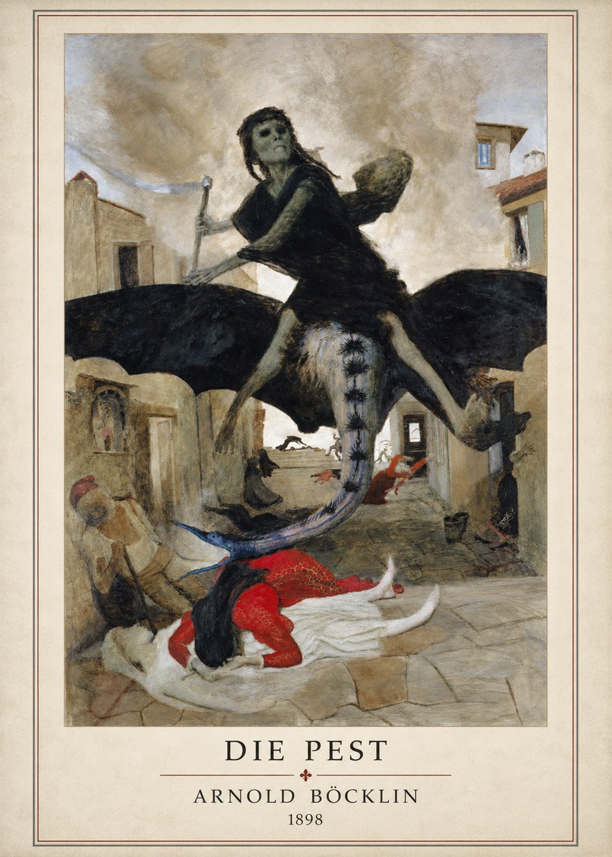 Arnold Böcklin Die Pest I No1 - Juliste