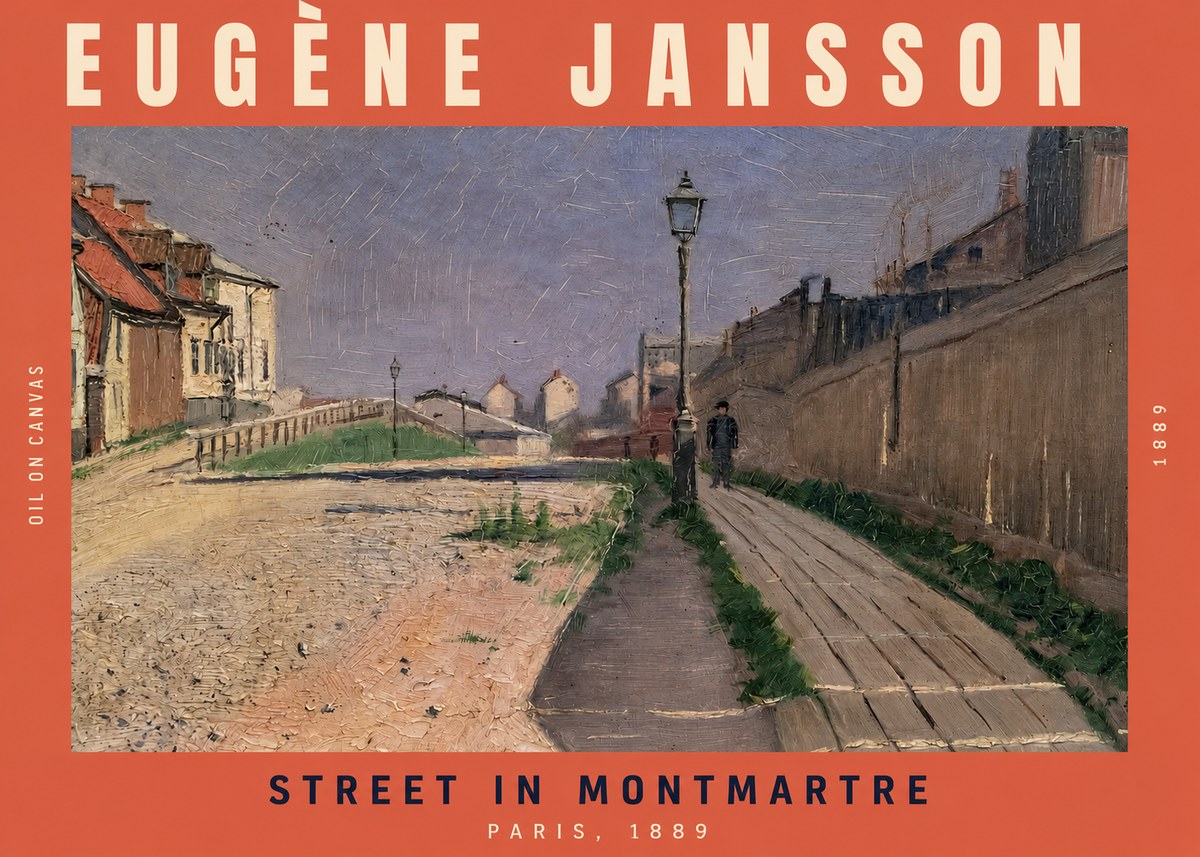 Eugène Jansson Street in Montmartre, 1889 No2 - Juliste
