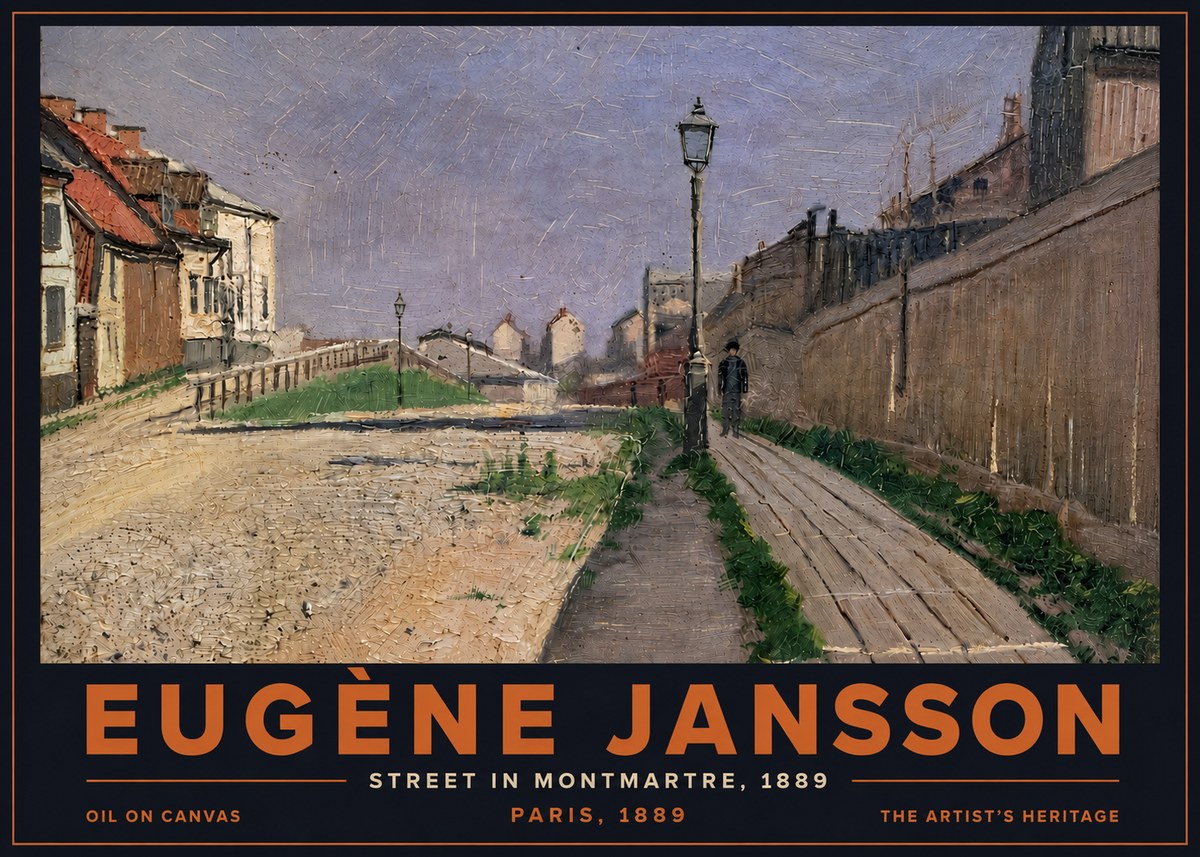 Eugène Jansson Street in Montmartre, 1889 No5 - Juliste