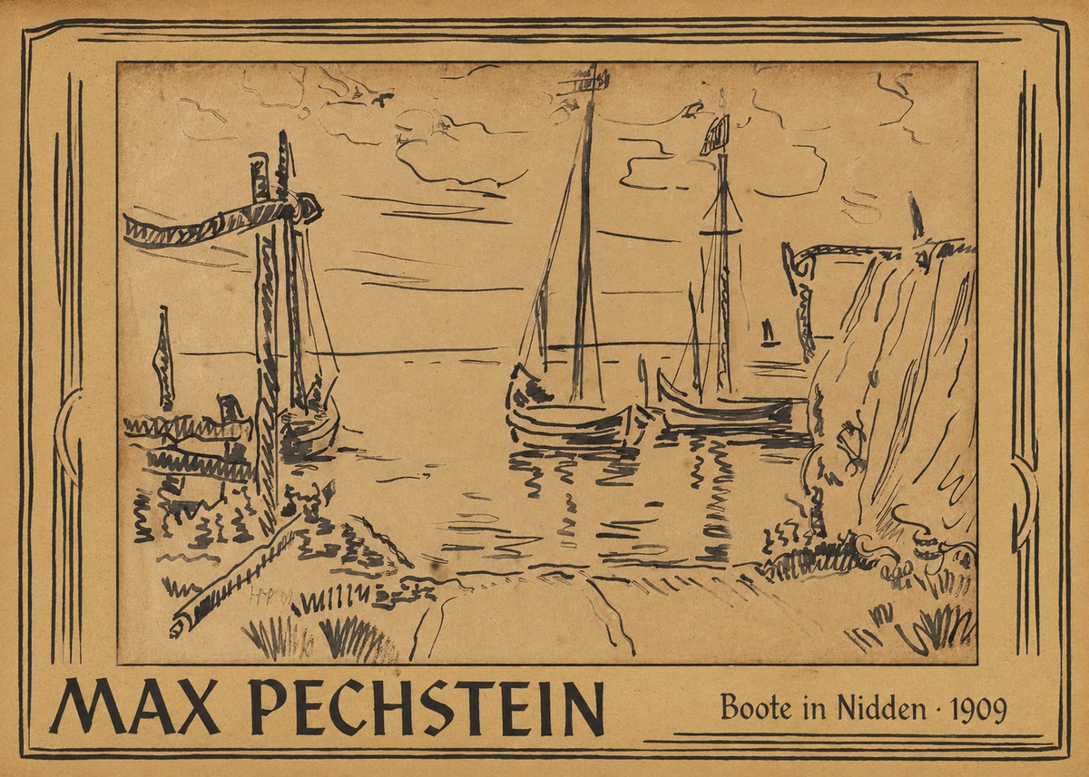 Max Pechstein Boote in Nidden No1 - Juliste