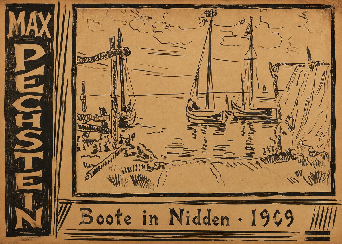 Max Pechstein Boote in Nidden No2 - Juliste