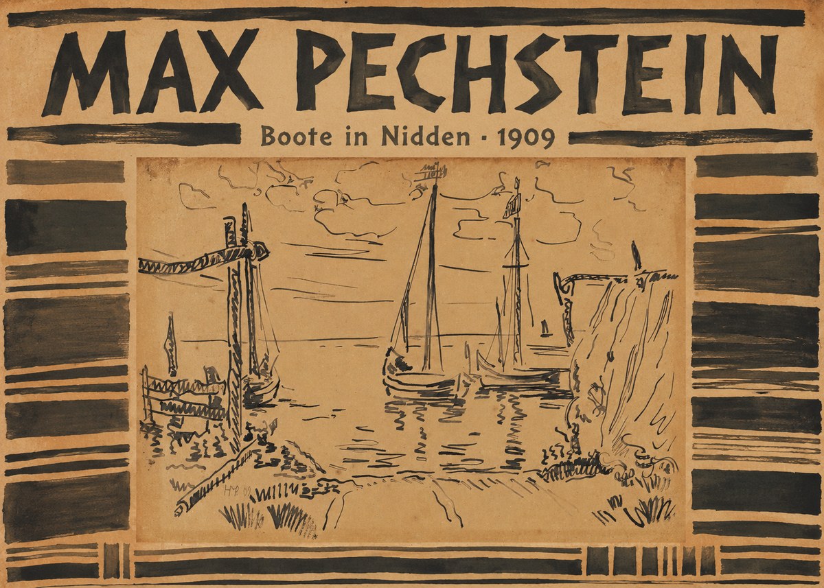 Max Pechstein Boote in Nidden No3 - Juliste