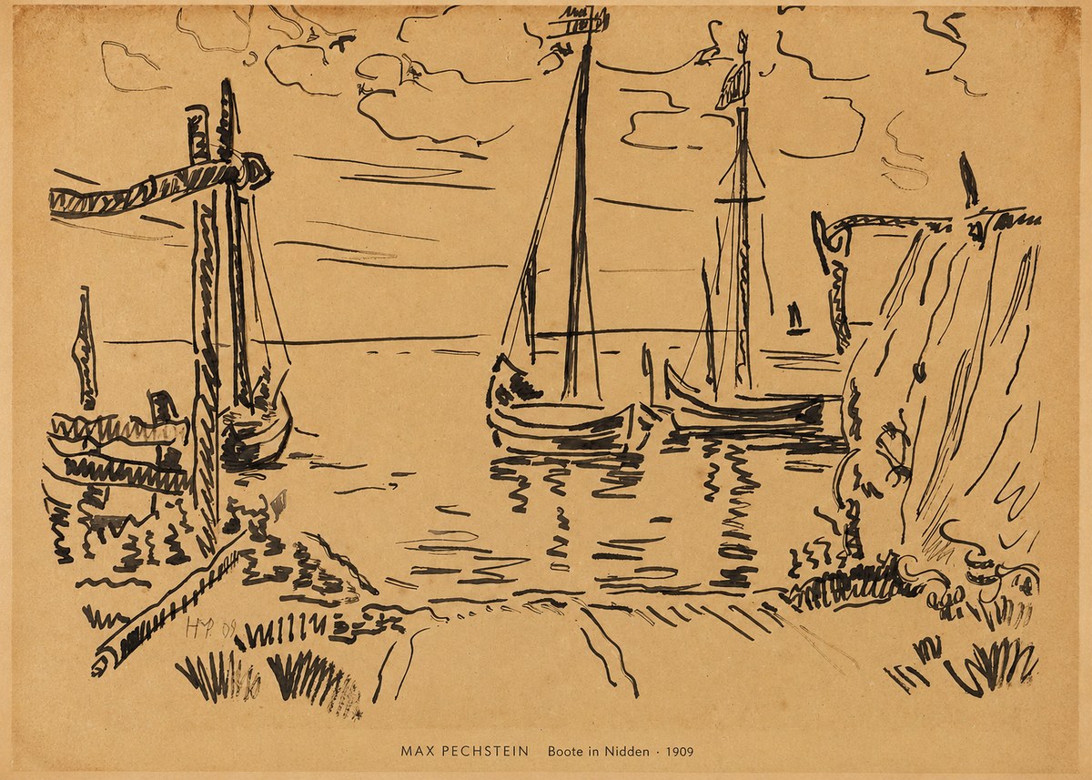 Max Pechstein Boote in Nidden No6 - Juliste