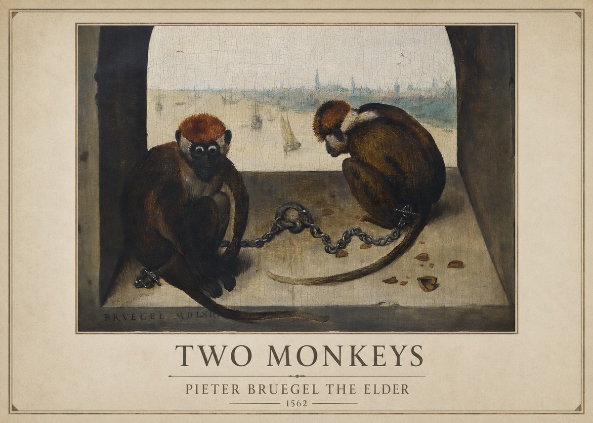 Pieter Bruegel Two Monkeys I No1 - Juliste