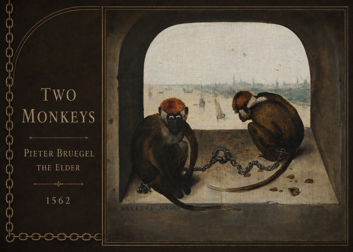Pieter Bruegel Two Monkeys I No2 - Juliste