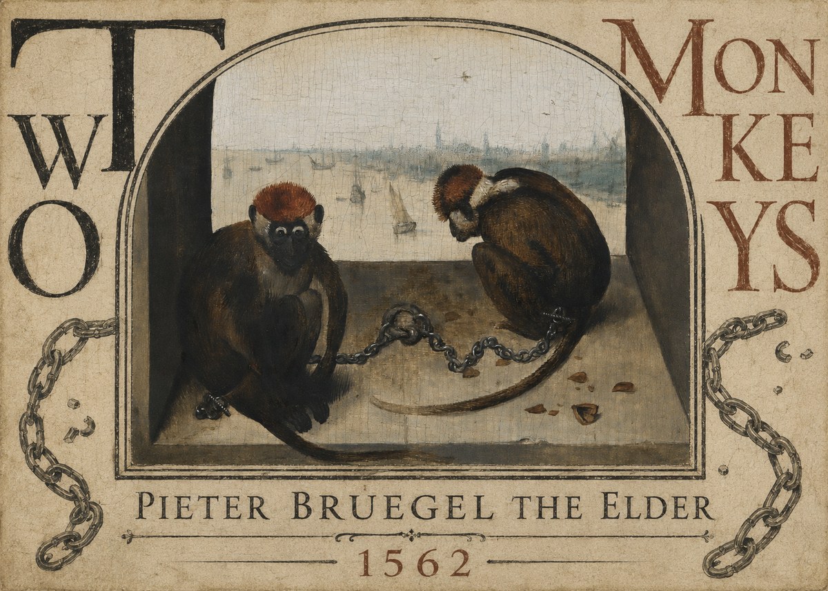 Pieter Bruegel Two Monkeys I No3 - Juliste