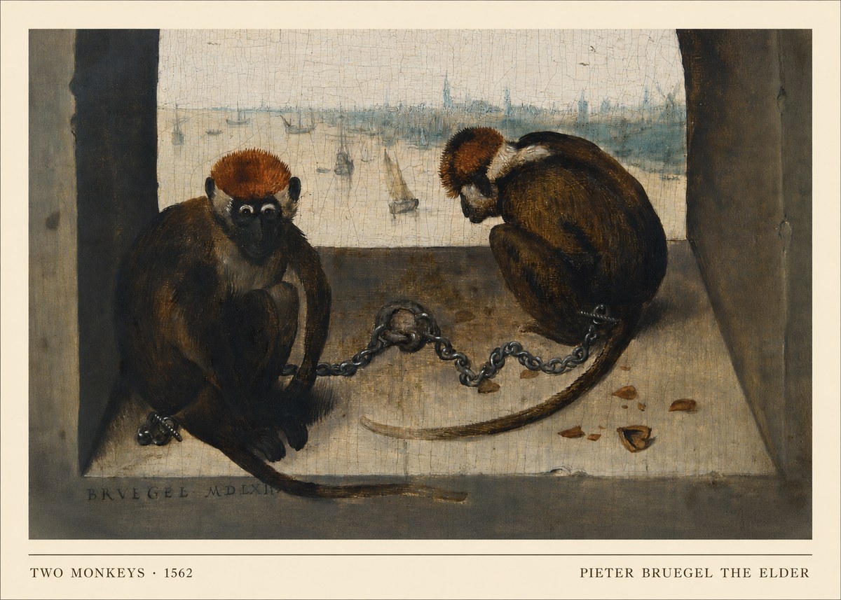 Pieter Bruegel Two Monkeys I No4 - Juliste